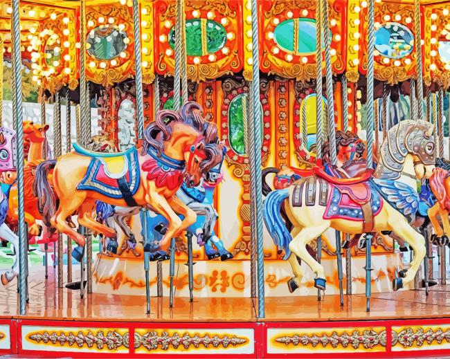 The Christmas Carousel paint by numbers