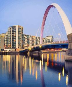 The Clyde Arc Bridge Glasgow paint by numbers