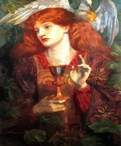 The Damsel Of The Sanct Grael Or Holy Grail By Rossetti paint by number