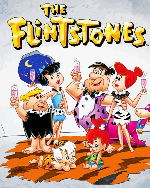 The Flintstones Family paint by numbers
