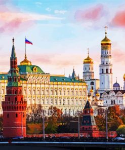 The Moscow Kremlin Russia paint by number