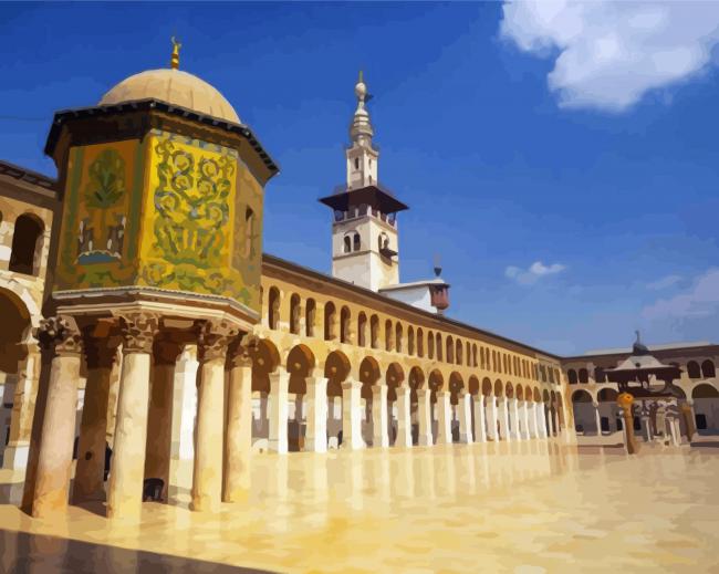 The Umayyad Mosque Damascus paint by numbers