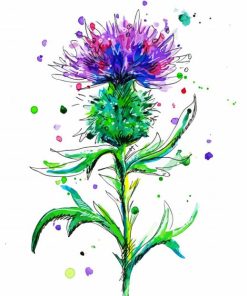 Thistle Plant Art paint by number