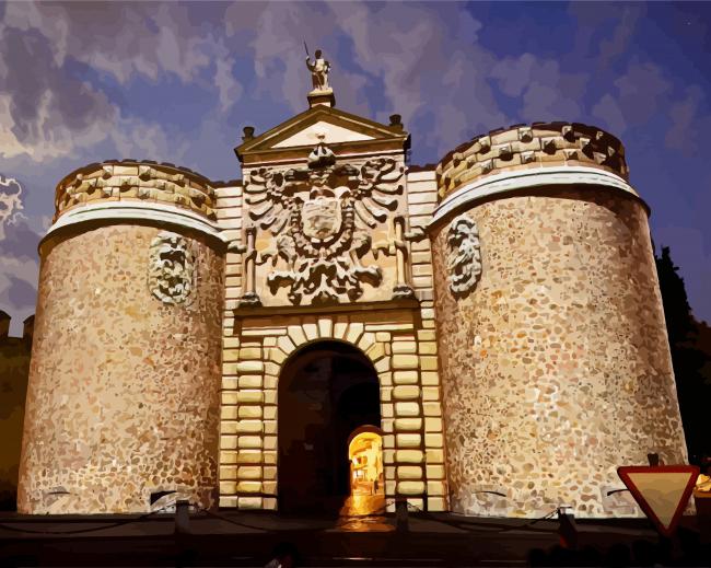Toledo Puerta De Bisagra paint by number