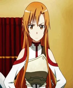 Upset Asuna Character paint by number