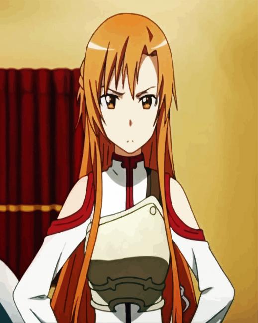 Upset Asuna Character paint by number