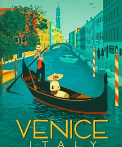 Venice Italy Gondola Poster paint by numbers