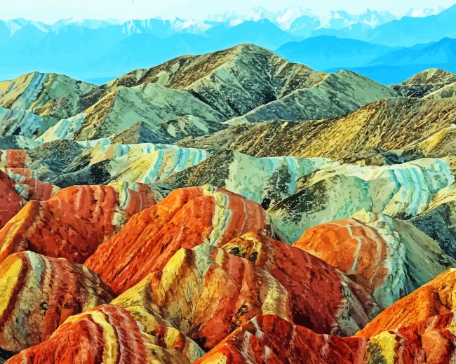 Vinicunca Mountain Peru paint by numbers