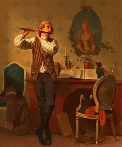 Vintage Flute Player paint by numbers