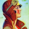 Vintage Pilot Girl paint by number