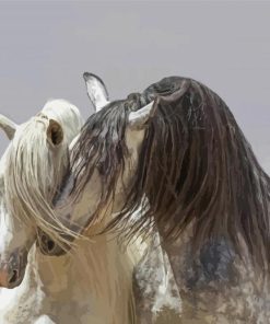 White Andalusian Horses paint by number