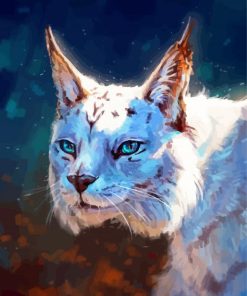 White Lynx Cat paint by numbers