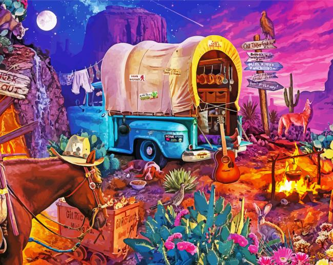 Wild West Camp paint by numbers