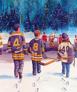 Winter Hockey Match paint by numbers