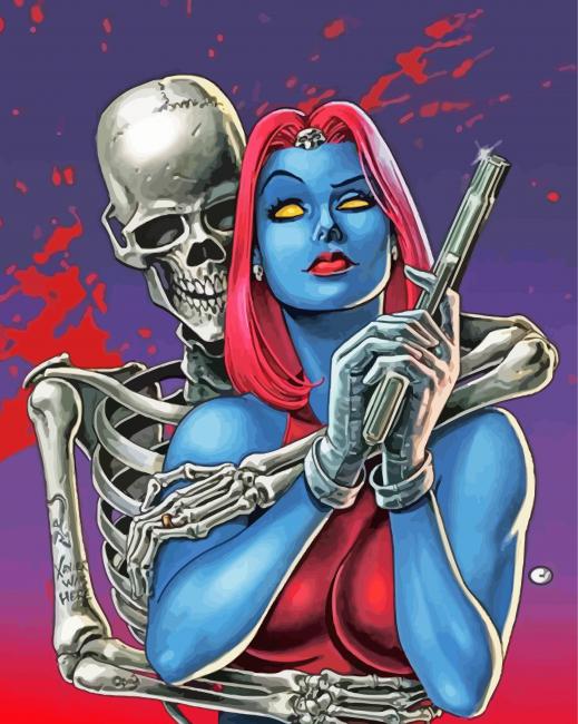 X Men Mystique And Skull paint by numbers