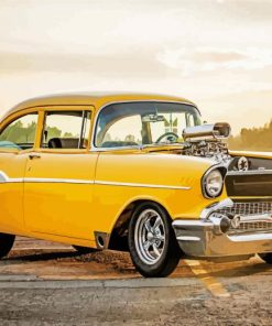 Yellow 57 Chevy paint by numbers