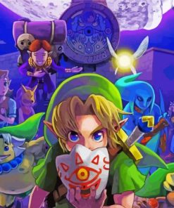 Zelda Majoras Mask characters paint by numbers