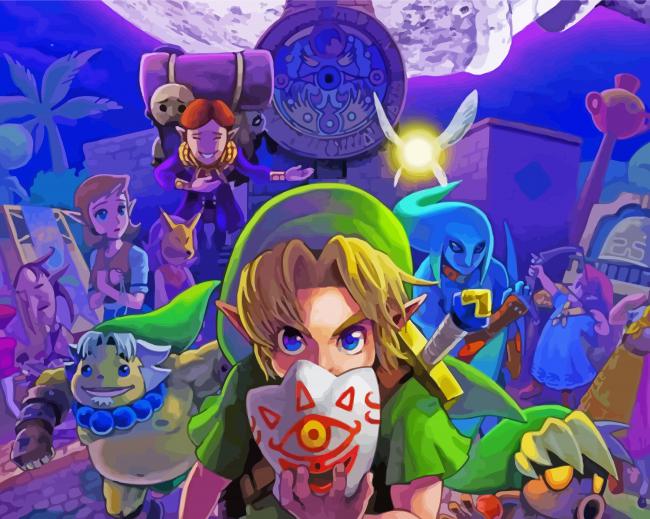 Zelda Majoras Mask characters paint by numbers