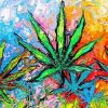 Abstract Marijuana paint by numbers