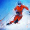 Abstract Skier paint by number