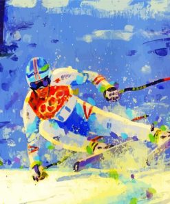Abstract Snow Skiing paint by number