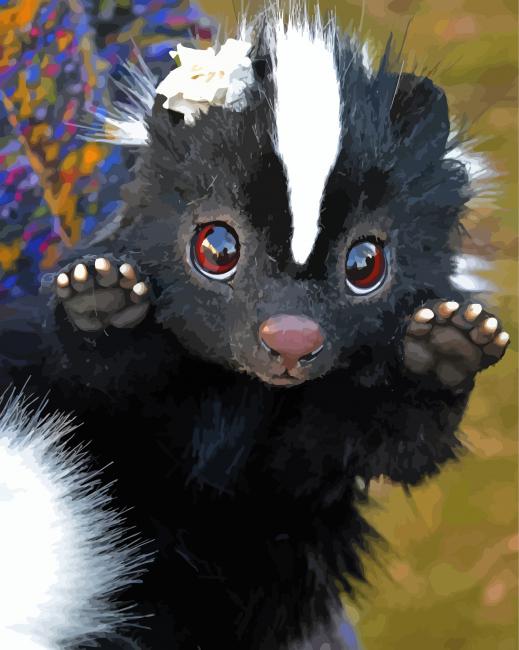 Adorable Skunk Animal paint by numbers