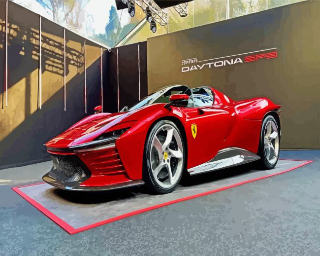 Aesthetic Ferrari Daytona paint by number