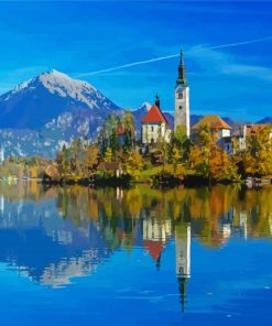 Aesthetic Lake Bled paint by number