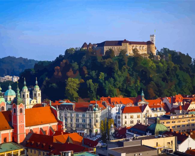 Ljubljana Castle Buildings paint by numbers