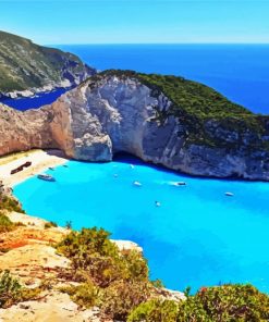 Aesthetic Navagio Zakynthos Landscape paint by number