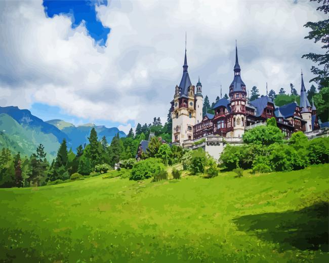 Aesthetic Peles Castle Sinaia paint by number