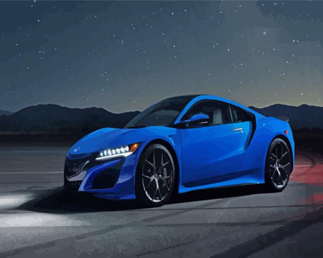 Aesthetic Blue Acura NSX paint by number