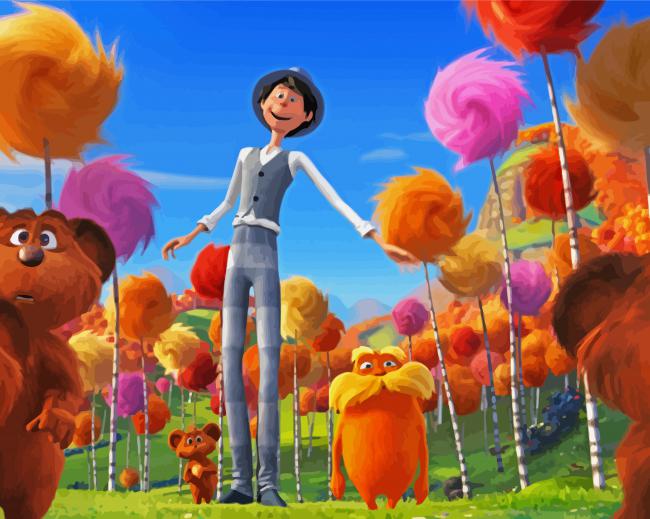 Lorax Animated Movie paint by numbers