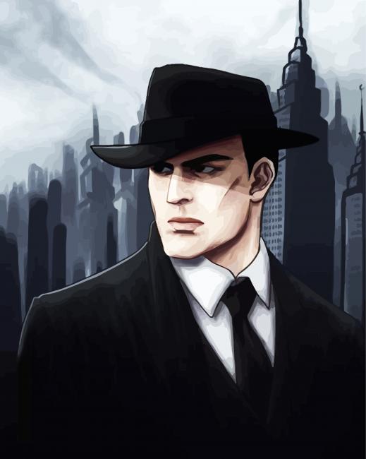 Mafia Man With Hat paint by numbers