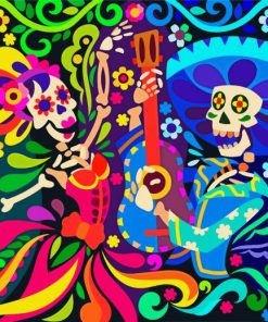 Aesthetic Mexican Skull paint by number