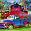 Old Truck And Flowers paint by numbers