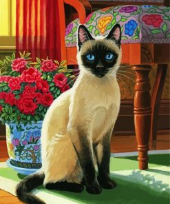 Aesthetic Siamese Kitty paint by number