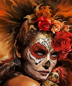 Aesthetic Sugar Skull Woman paint by number