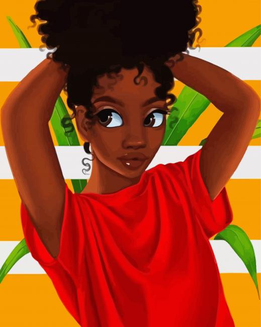 Cute Afro Girl paint by numbers