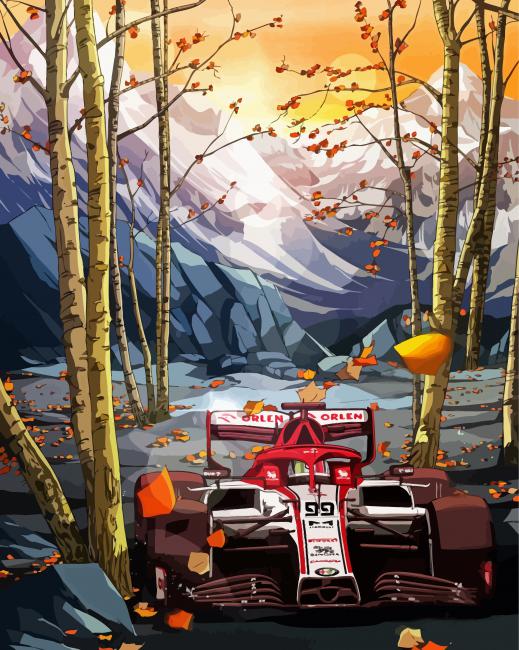 Alfa Romeo Formula One Hamsa Illustration paint by number