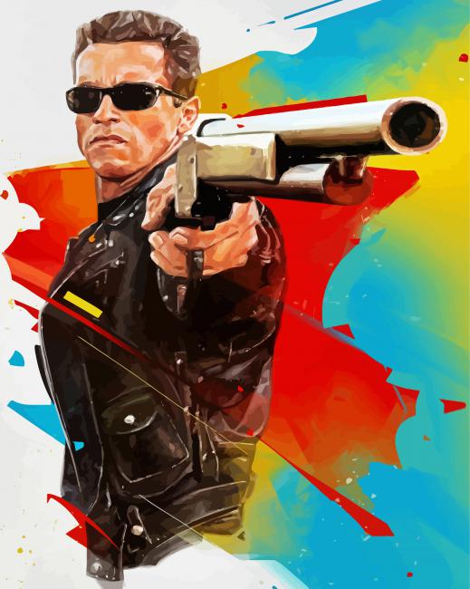 Arnold Schwarzenegger The Terminator paint by number
