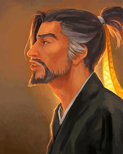 Asian Hanzo Warrior paint by numbers