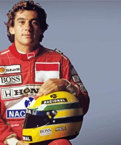 Ayrton Senna And His Helmet paint by number