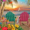 Beach Chairs Sunset paint by numbers