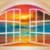 Beach Through A Window paint by numbers