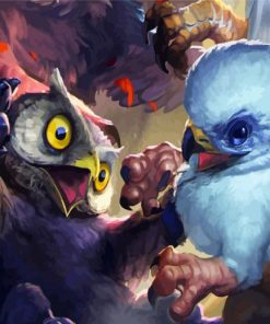 Birds Battle paint by numbers