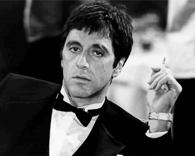 Black And White Al Pacino paint by number