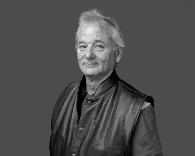 Black And White Bill Murray paint by number