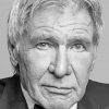 Black And White Harrison Ford paint by numbers