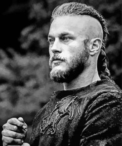 Black And White Ragnar Lothbrok paint by number